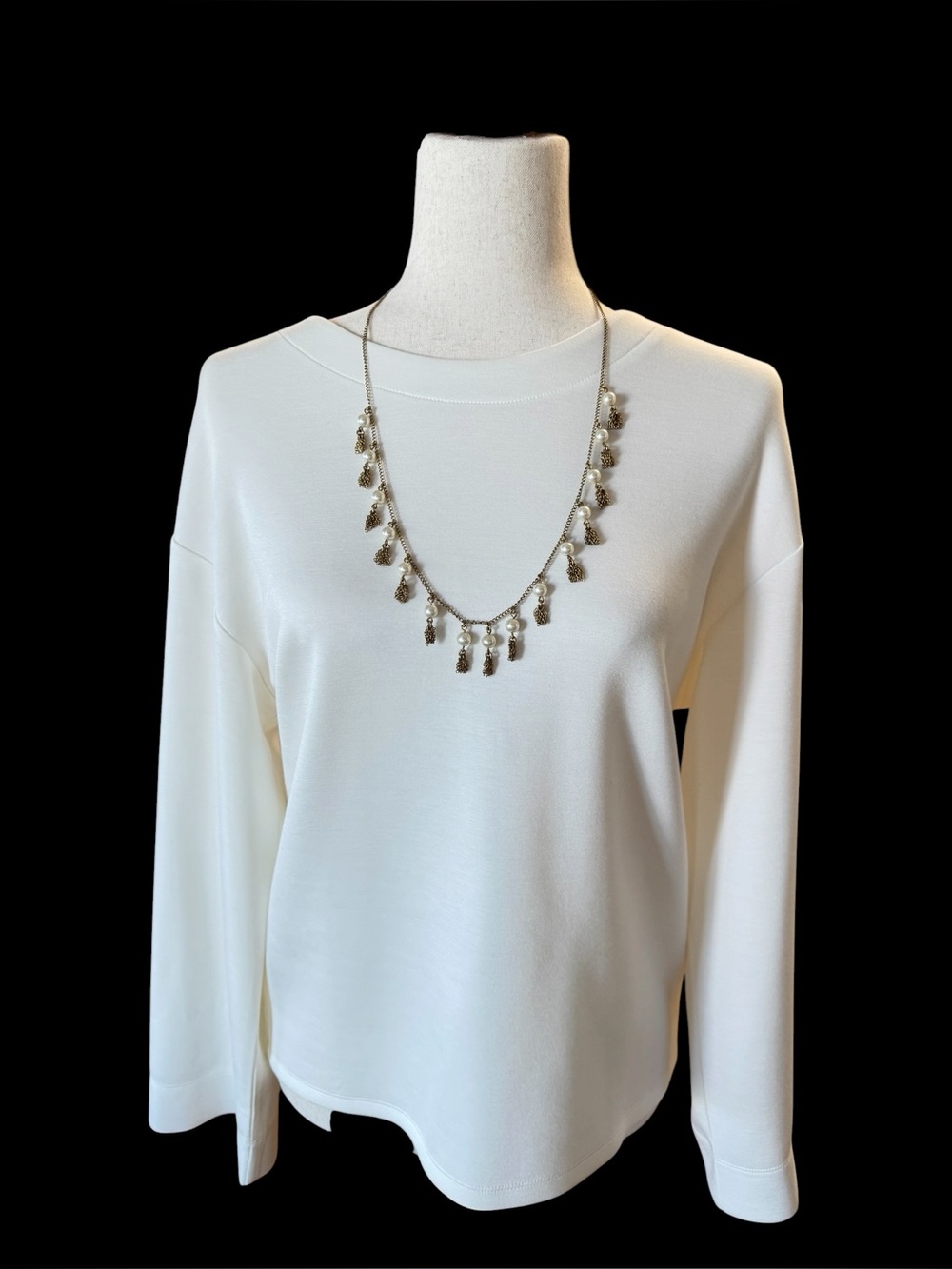 Banana Republic Cream Crewneck Professional Top.